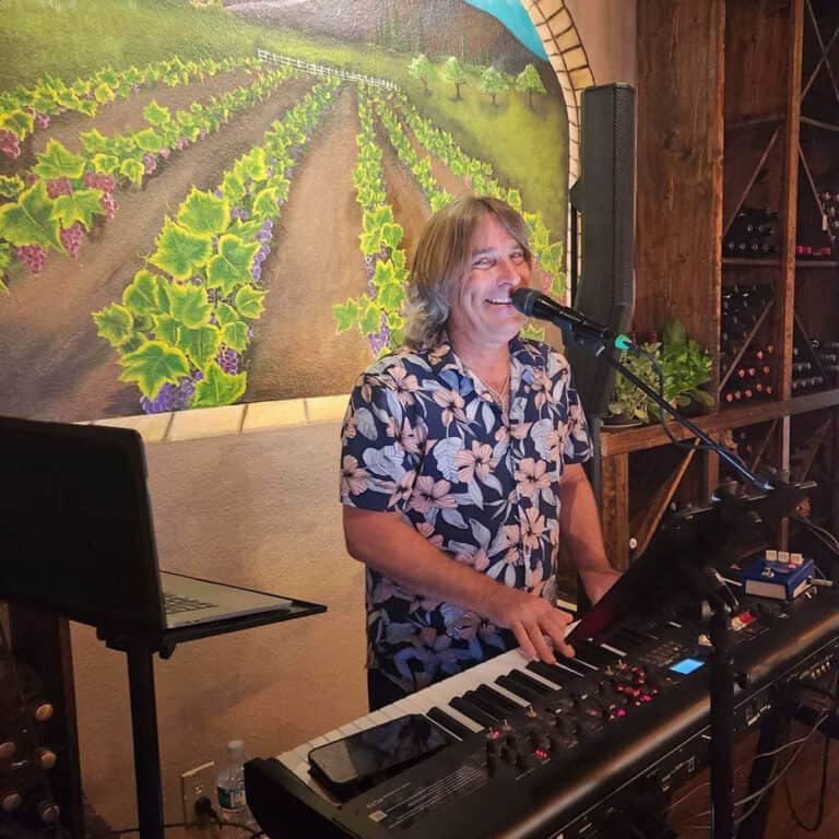 Musician Bill Fredericks playing live at UnWINED in Punta Gorda
